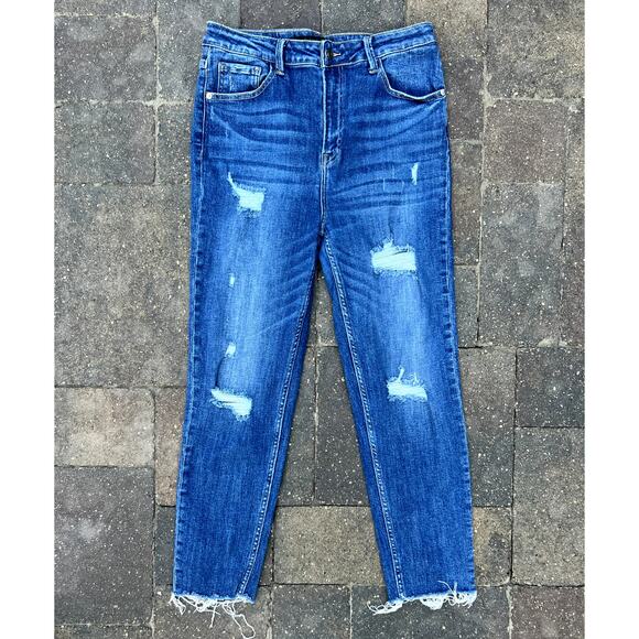 Risen high rise distressed straight jeans size 31x26 - Picture 3 of 4